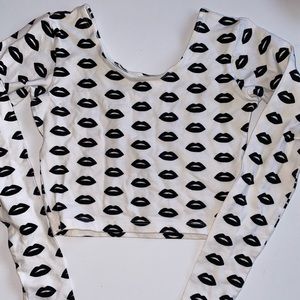 Lips Print Crop Top